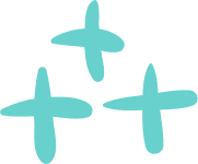 Three teal plus signs with rounded edges, arranged in a scattered pattern on a light gray background.